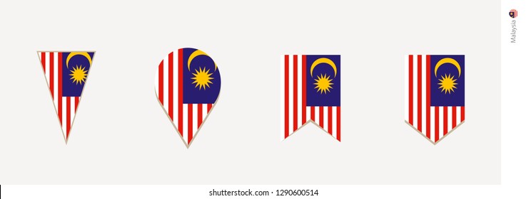 Malaysia flag in vertical design, vector illustration.