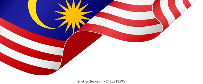Malaysia  flag wave isolated on png or transparent background. vector illustration.