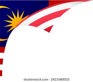 Malaysia  flag wave isolated on png or transparent background. vector illustration.