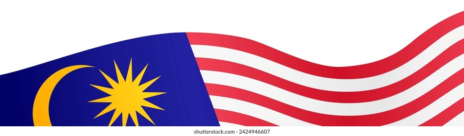 Malaysia  flag wave isolated on png or transparent background. vector illustration.