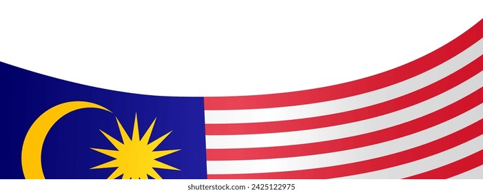 Malaysia  flag wave isolated on png or transparent background. vector illustration.