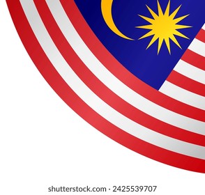 Onda de la bandera de Malasia aislada en png o fondo transparente. ilustración vectorial.