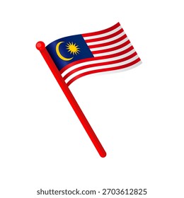 Bandera de Malasia ondeando - Ilustración vectorial aislada