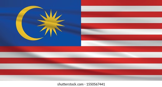 Malaysia flag waving with wind effect