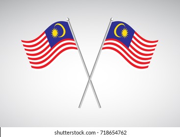 Malaysia flag wavy abstract background. Vector illustration.