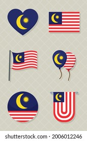 Malaysia flags icon set design