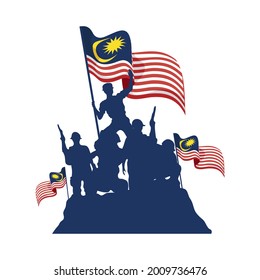 malaysia flags and warriors patriotic icon