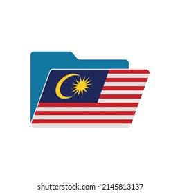 Malaysia. Folder icon with Malaysia flag. Vector folders icons with flags. Isolated on white background