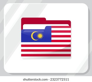 Malaysia Glossy Folder Flag Icon 