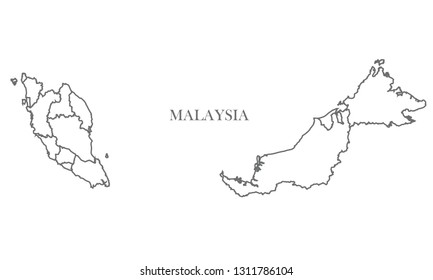 Malaysia gray line map