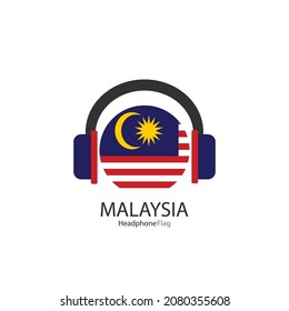 El vector de la bandera de los auriculares malasios sobre fondo blanco.