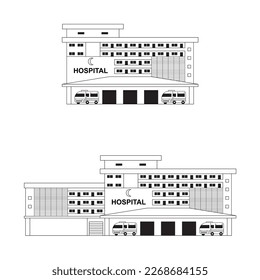 Vector de edificio plano del hospital de Malasia