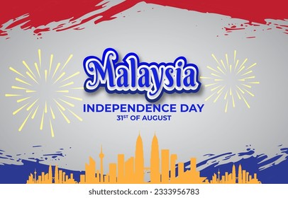 malaysia independence day 31th of august banner with abstract gradient yellow background design23