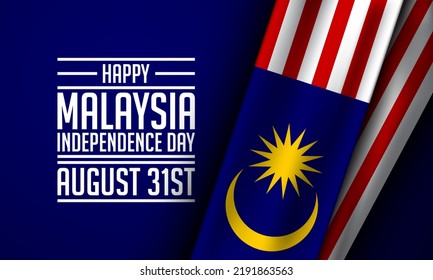 Malaysia Independence Day Background Design. Banner, Poster, Greeting Card. Vector Illustration.