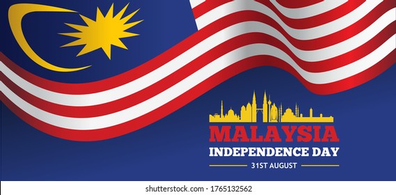 Malaysia Independence day banner. Vector