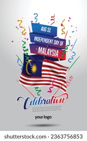 Celebración del Día de la Independencia de Malasia. Vector 