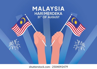 Malaysia Independence Day concept. Colored flat vector illustration isolated.