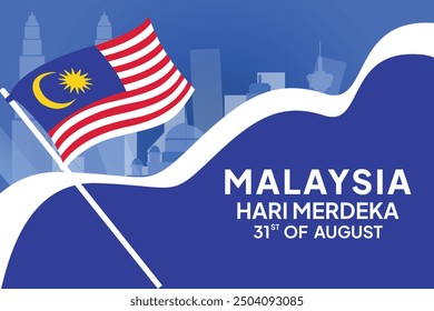 Malaysia Independence Day concept. Colored flat vector illustration isolated.