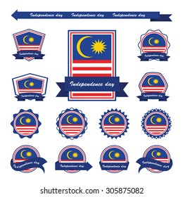 Malaysia independence day flags infographic design