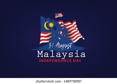 Malaysia Independence Day, the holiday of August 31. banner posters, cards, brochures, flyers