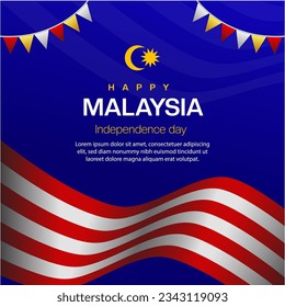 Malaysia independence day post template celebration