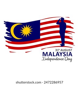 Malaysia Independence Day vector. Happy Independence Day with Malaysia Flag vector. Selamat Hari Merdeka Malaysia.