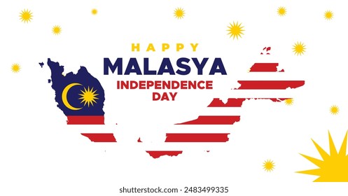 Malaysia Independence Day Web Banner and Background. Happy 31st August Malaysia National Day Celebration Banner With Malaysian Flag Template for Poster, Advertising Post, cover, Card, flyer, header