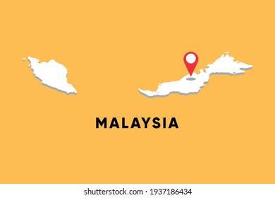 
Malaysia Isometric map with location icon vector illustration design