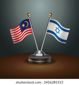 Malaysia and Israel table flags relation with gradient backgrund