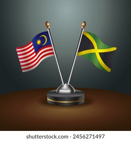 Malaysia and Jamaica table flags relation with gradient backgrund