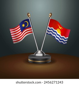 Malaysia and Kiribati table flags relation with gradient backgrund