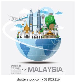 Malaysia Landmark Global Travel And Journey Infographic Vector Design Template