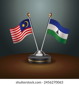 Malaysia and Lesotho table flags relation with gradient backgrund