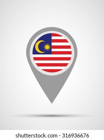 Malaysia location, Malaysia flag application, vector illustration, abstract, graphic design