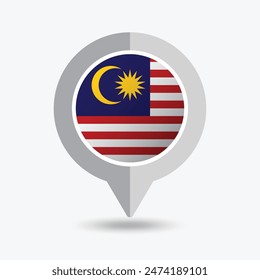 Malasia Locación Pin Icon Ilustración vectorial