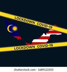 malaysia lockdown. coronavirus. covid-19. vector illustration.