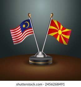 Malaysia and Macedonia table flags relation with gradient backgrund