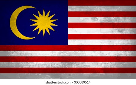 Malaysia Malaysian Flag Grunge Texturevector Template Stock Vector ...