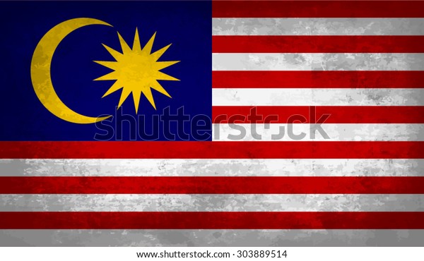 Malaysia Malaysian Flag Grunge Texturevector Template Stock Vector ...