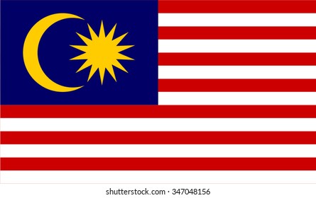 Malaysia, Malaysian  Flag vector image  
