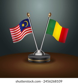 Malaysia and Mali table flags relation with gradient backgrund