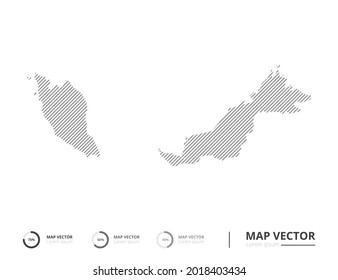 Malaysia map abstract line gray on white background vector for presentation. Creative concept for infographic.