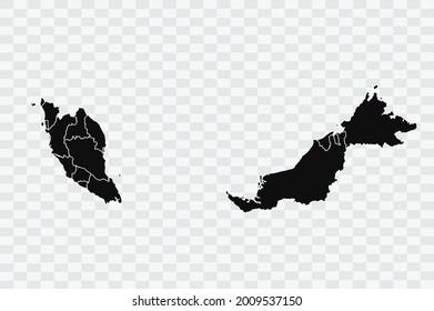  Malaysia map black Color on Backgound png