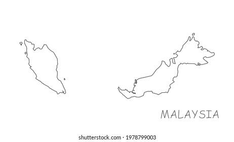Malaysia Line Map Images Stock Photos Vectors Shutterstock