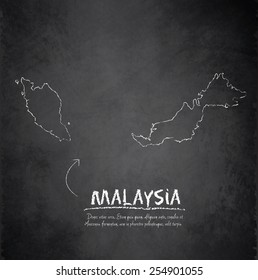 Malaysia map blackboard chalkboard vector