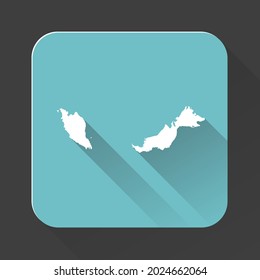 Mapa de Malasia con fronteras aisladas en segundo plano