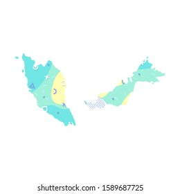 Malaysia map country Asian map illustration vector Asia isolated on white background
