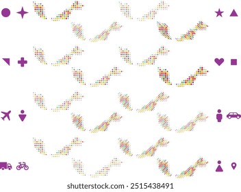 Malaysia map in different icon shapes.eps
