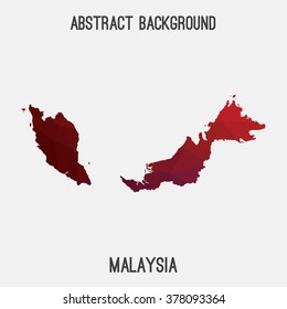 Malaysia map in geometric polygonal style.Abstract tessellation,modern design background. Vector illustration EPS8