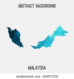 Malaysia map in geometric polygonal style.Abstract tessellation,modern design background. Vector illustration EPS8